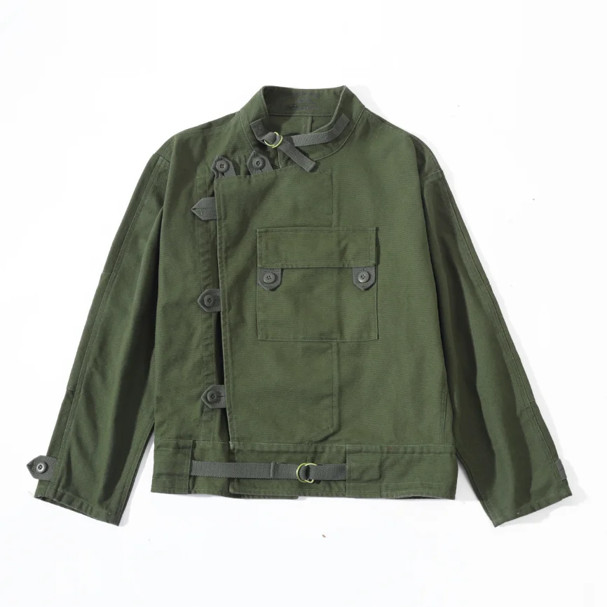 Japanese Vintage Swedish Motorcycle Jacket Amekaki Pure Cotton Army Green Vintage Coat Armor Plate Suit 
Japanese Vintage Swedish Motorcycle Jacket Amekaki Pure Cotton Army Green Vintage Coat Armor Plate Suit