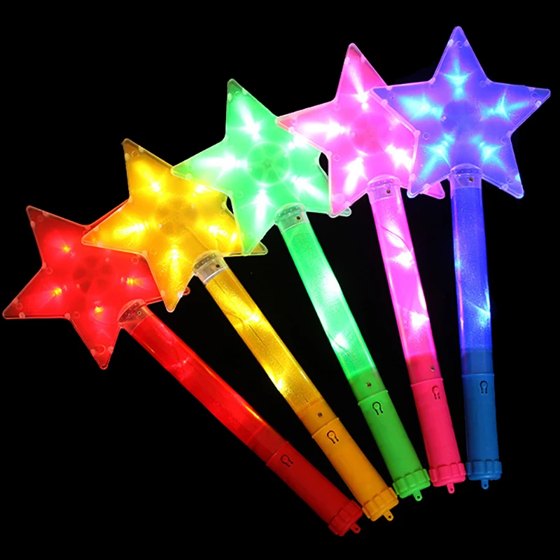 

1pcs Glowing Flashing Luminescent Pentagram Star Glitter Stick Novetly Girls Led Toys New Year Party Christmas Gifts for Kid