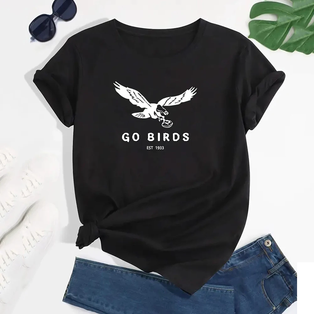 

Eagle And Letter Print Workout T-Shirt Short Sleeve Crew Neck Casual Sports Tee Everyday Versatile Top summer Women's Clothing