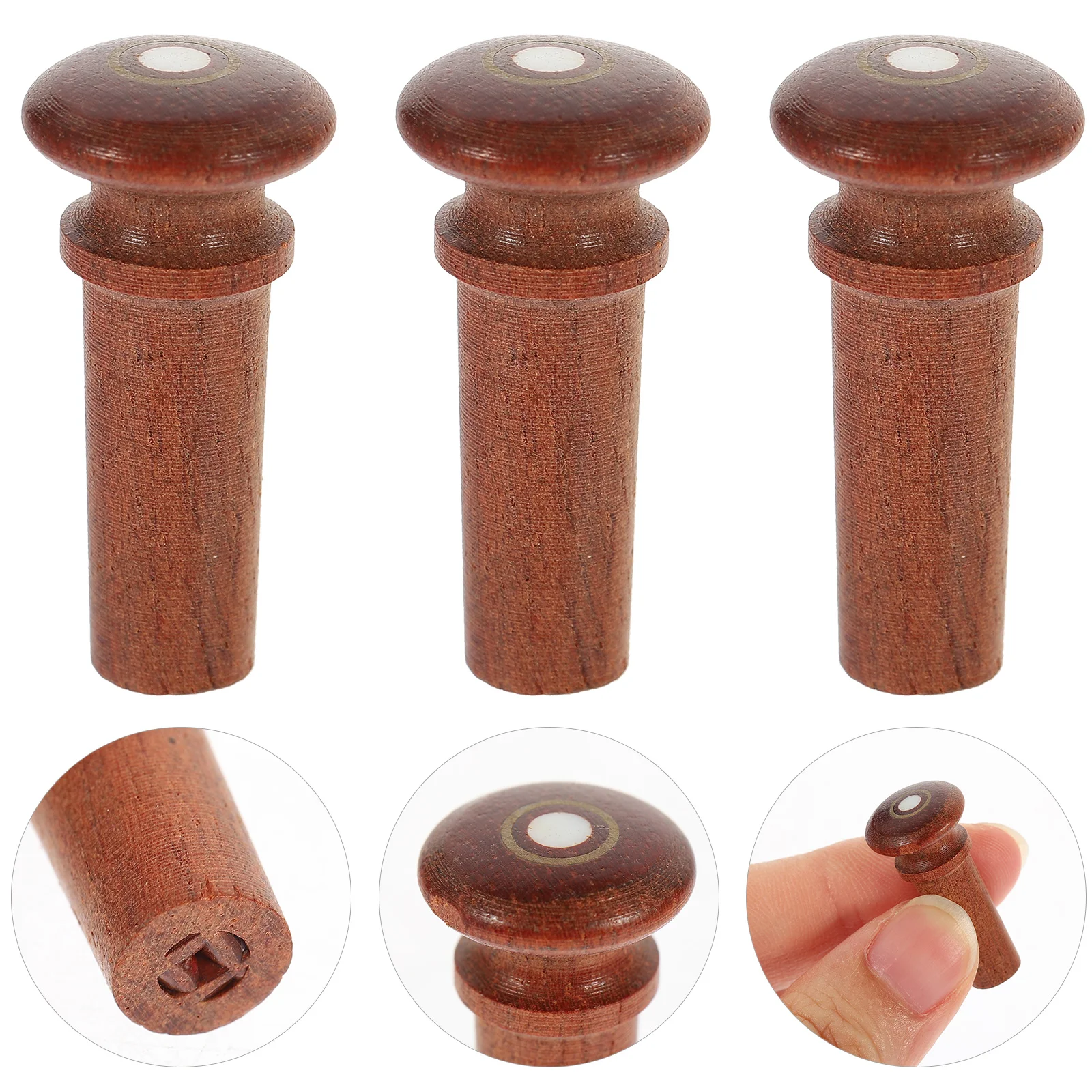 

3 Pcs Violin Tail Button Tailpiece End Pin Nail Bridge Pegs for Jujube Screws Musical Instrument Accessories