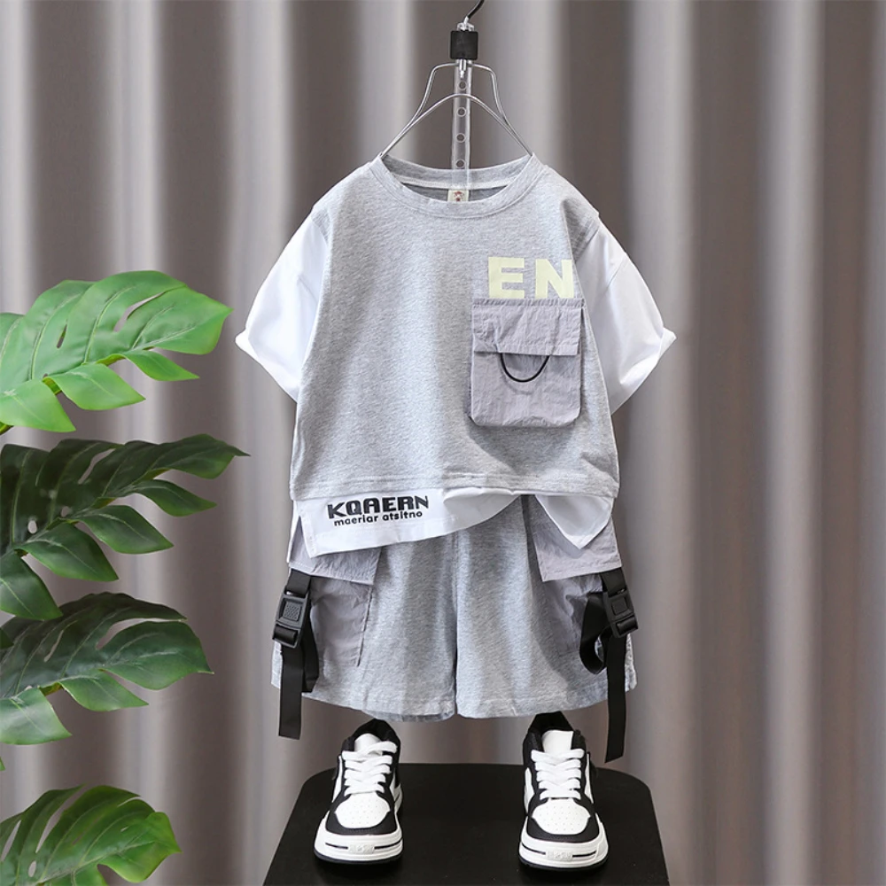 Children Tracksuits 2-10Years Summer Baby Boys Sets Outdoor Sportswear Kids Short-Sleeved T-Shirt + Shorts 2pcs Outfits
Children Tracksuits 2-10Years Summer Baby Boys Sets Outdoor Sportswear Kids Short-Sleeved T-Shirt + Shorts 2pcs Outfits