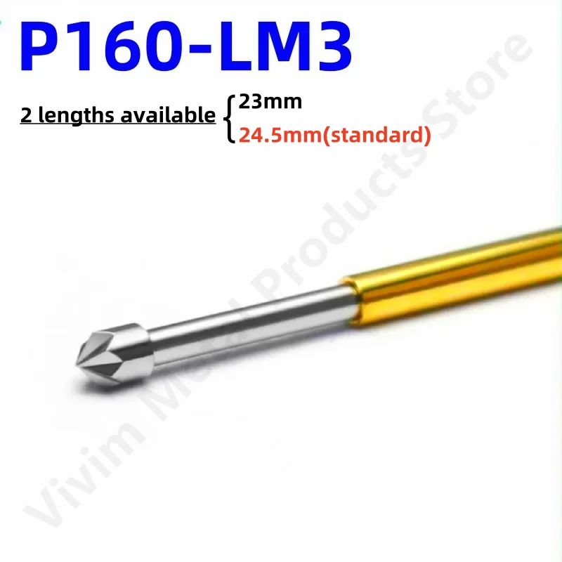 

100PCS P160-LM3 Spring Test Probe Brass Spring Test Pin 23 or 24.5mm Needle Dia 1.36mm Pogopin P160-LM Head 1.80mm PCB Test Tool