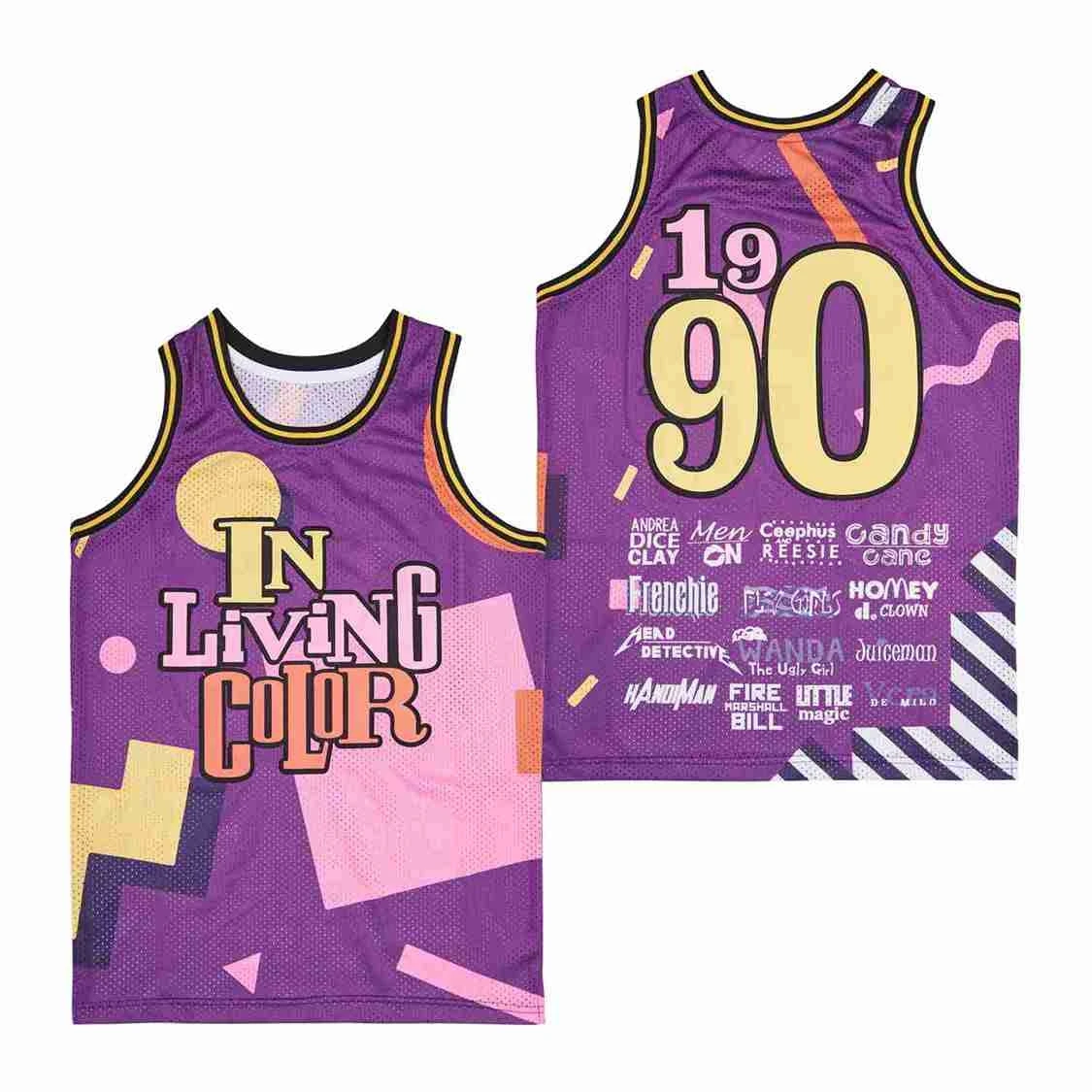 BG basketball jersey IN LIVING COLOR 90 WAYANS Jerseys Embroidery sewing printing Outdoor sportswear Hip-hop summer blue jerseys
BG basketball jersey IN LIVING COLOR 90 WAYANS Jerseys Embroidery sewing printing Outdoor sportswear Hip-hop summer blue jerseys