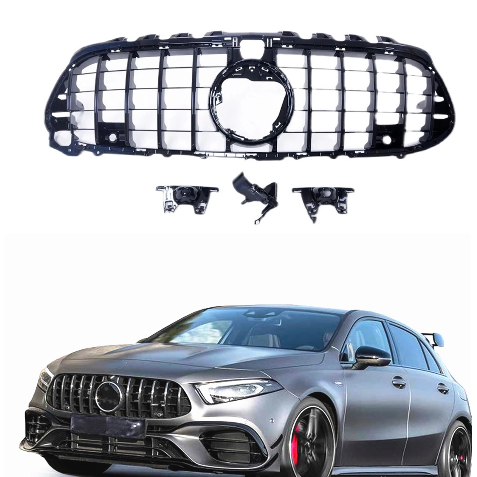 For Mercedes Benz W118 W177 CLA45 A45 AMG 2019-2021 Hatchback GT Syle Front Grille Black Grill Car Upper Bumper Hood Mesh Grid
For Mercedes Benz W118 W177 CLA45 A45 AMG 2019-2021 Hatchback GT Syle Front Grille Black Grill Car Upper Bumper Hood Mesh Grid