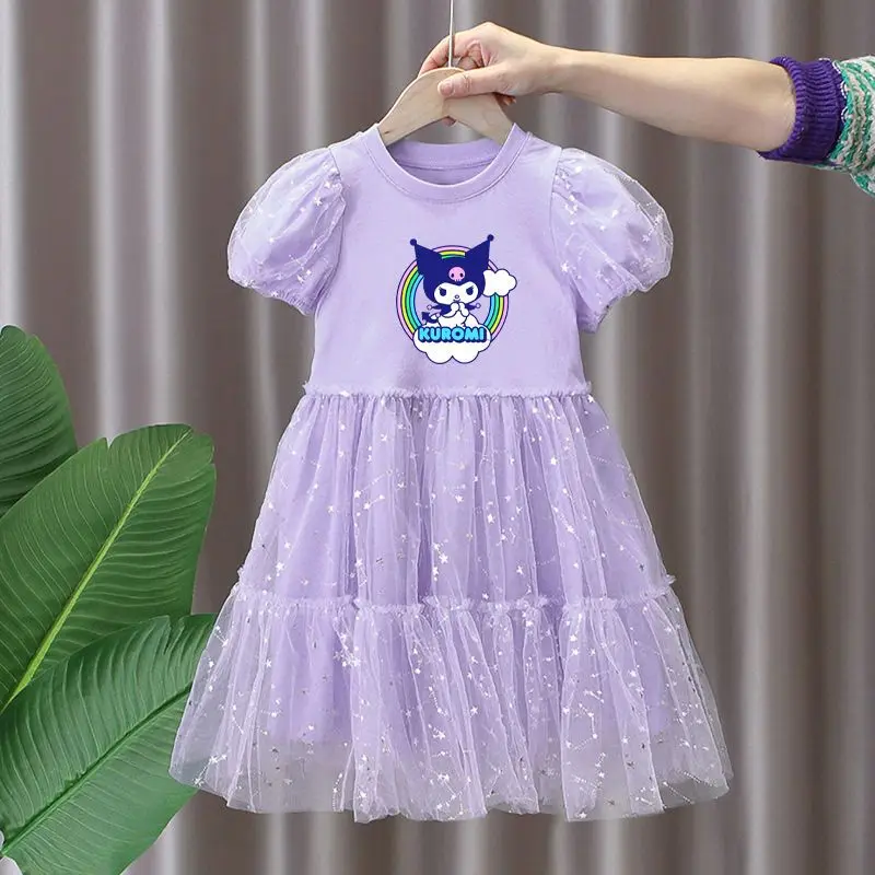 Детская сетчатая юбка-пачка Kawaii Sanrio Kuromi, летняя тонкая юбка с коротким рукавом, милое платье принцессы с круглым вырезом, Аниме подарок для девочки
Детская сетчатая юбка-пачка Kawaii Sanrio Kuromi, летняя тонкая юбка с коротким рукавом, милое платье принцессы с круглым вырезом, Аниме подарок для девочки