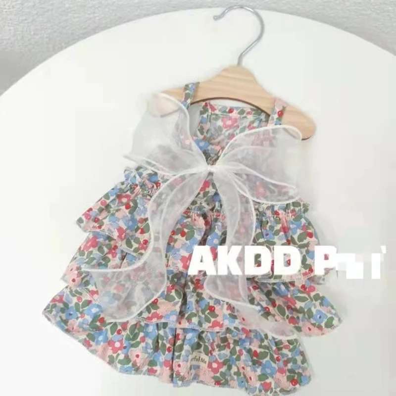 Dog Cotton Dress - Dog Princess Style Floral Skirt Dog Cotton Dress - Dog Princess Style Floral Skirt