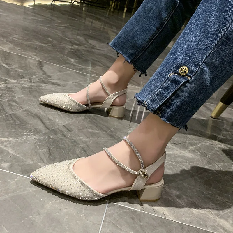 Block Heels Beige Heeled Sandals Med Shoes Closed Toe Bling Bling Buckle Strap Chunky Black Medium Rhinestone Pointed Girls Brig
Block Heels Beige Heeled Sandals Med Shoes Closed Toe Bling Bling Buckle Strap Chunky Black Medium Rhinestone Pointed Girls Brig