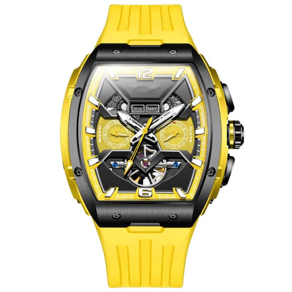 Top Grade Multifunctional Men's Mechanical Watches Silicone Strap Hollowed Out Wine Bucket Waterproof Mechanical Watch For Men
Top Grade Multifunctional Men's Mechanical Watches Silicone Strap Hollowed Out Wine Bucket Waterproof Mechanical Watch For Men