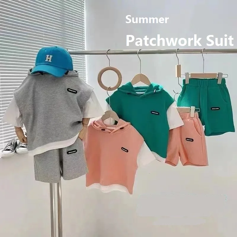 Summer Boys Waffle Patchwork Short-Sleeved Drawstring Hoodie Tops+Short Pant Set School Kids Tracksuit Child Outfit Suit 1-10Yrs
Summer Boys Waffle Patchwork Short-Sleeved Drawstring Hoodie Tops+Short Pant Set School Kids Tracksuit Child Outfit Suit 1-10Yrs