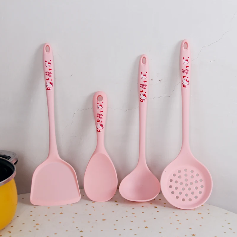 Kawaii Sanrios Hello Kittys My Melody Silicone Simple Cooking Spatula Soup Spoon Rice Scoop Skimmer Kitchen Tools Four-Piece Set
Kawaii Sanrios Hello Kittys My Melody Silicone Simple Cooking Spatula Soup Spoon Rice Scoop Skimmer Kitchen Tools Four-Piece Set