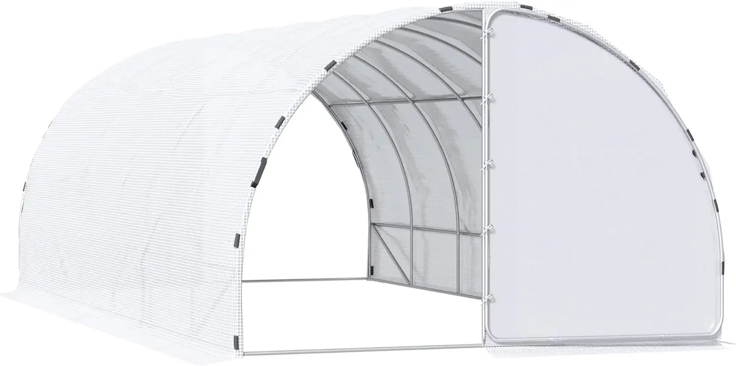 20' x 10' x 7' Large Walk-in Greenhouse, Steel Frame, PE Cover, 2 Doors, Outdoor Tunnel Hoop Hot House Kit for Tropical Plants 
20' x 10' x 7' Large Walk-in Greenhouse, Steel Frame, PE Cover, 2 Doors, Outdoor Tunnel Hoop Hot House Kit for Tropical Plants
