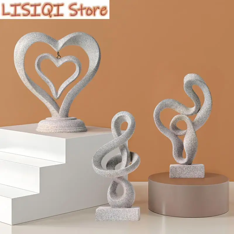 New Resin Ornament Geometric Hollow Heart Ribbon Winding Musical Note Abstract Geometric Sculpture Home Decoration Accessories
New Resin Ornament Geometric Hollow Heart Ribbon Winding Musical Note Abstract Geometric Sculpture Home Decoration Accessories