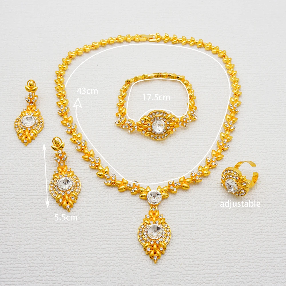 Luxury Gold Color Double Layered Necklace Jewelry Sets For Women African Water Drop Crystal Jewellery Indian Set Gifts 35 Mallzona S70d6f714425741398b6b9bcfaf9066b4U Luxury Gold Color Double Layered Necklace Jewelry Sets For Women African Water Drop Crystal Jewellery Indian Set Gifts Mallzona