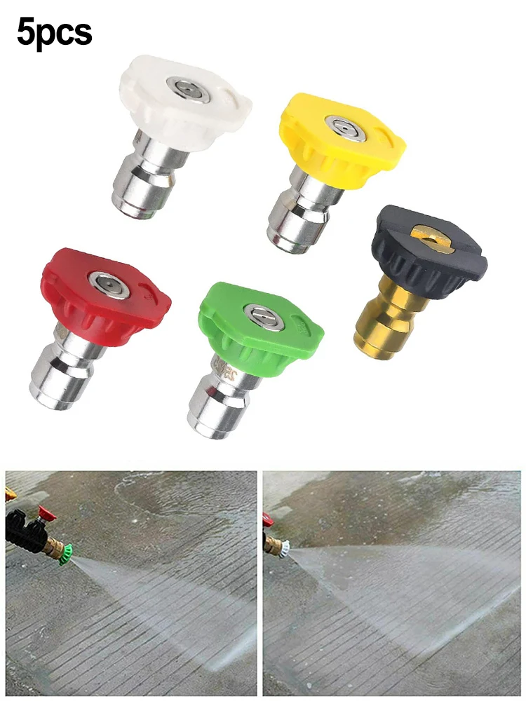 5PCS 1/4inch Pressure Washer Spray Tips Kit 0.04 Inches Hole Diameter Nozzles High Power Quick Connector Set Garden Parts
5PCS 1/4inch Pressure Washer Spray Tips Kit 0.04 Inches Hole Diameter Nozzles High Power Quick Connector Set Garden Parts