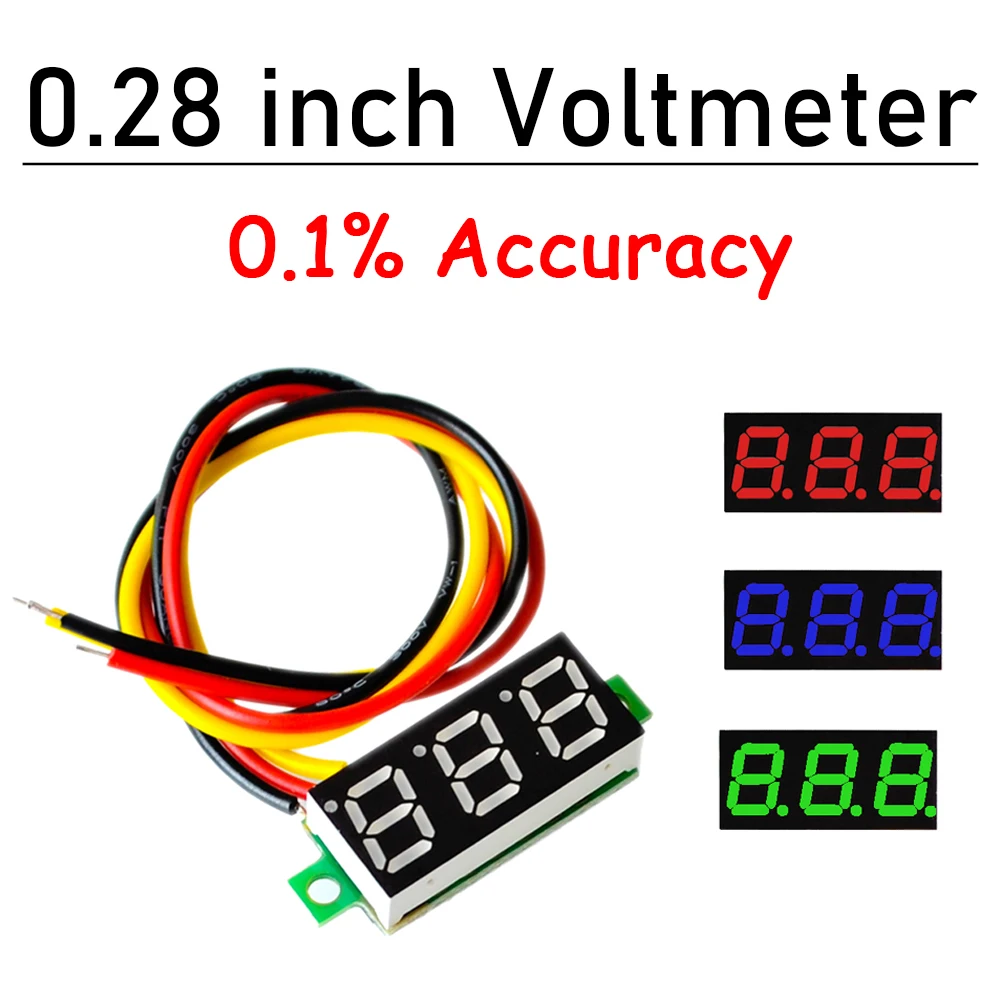 0.28 inch Digital LED Voltmeter DC 0-500V 300V 0-200V 0-100V 0-30V Voltage Volt Panel Meter battery monitor DC 5V 12V MINI SIZE
0.28 inch Digital LED Voltmeter DC 0-500V 300V 0-200V 0-100V 0-30V Voltage Volt Panel Meter battery monitor DC 5V 12V MINI SIZE