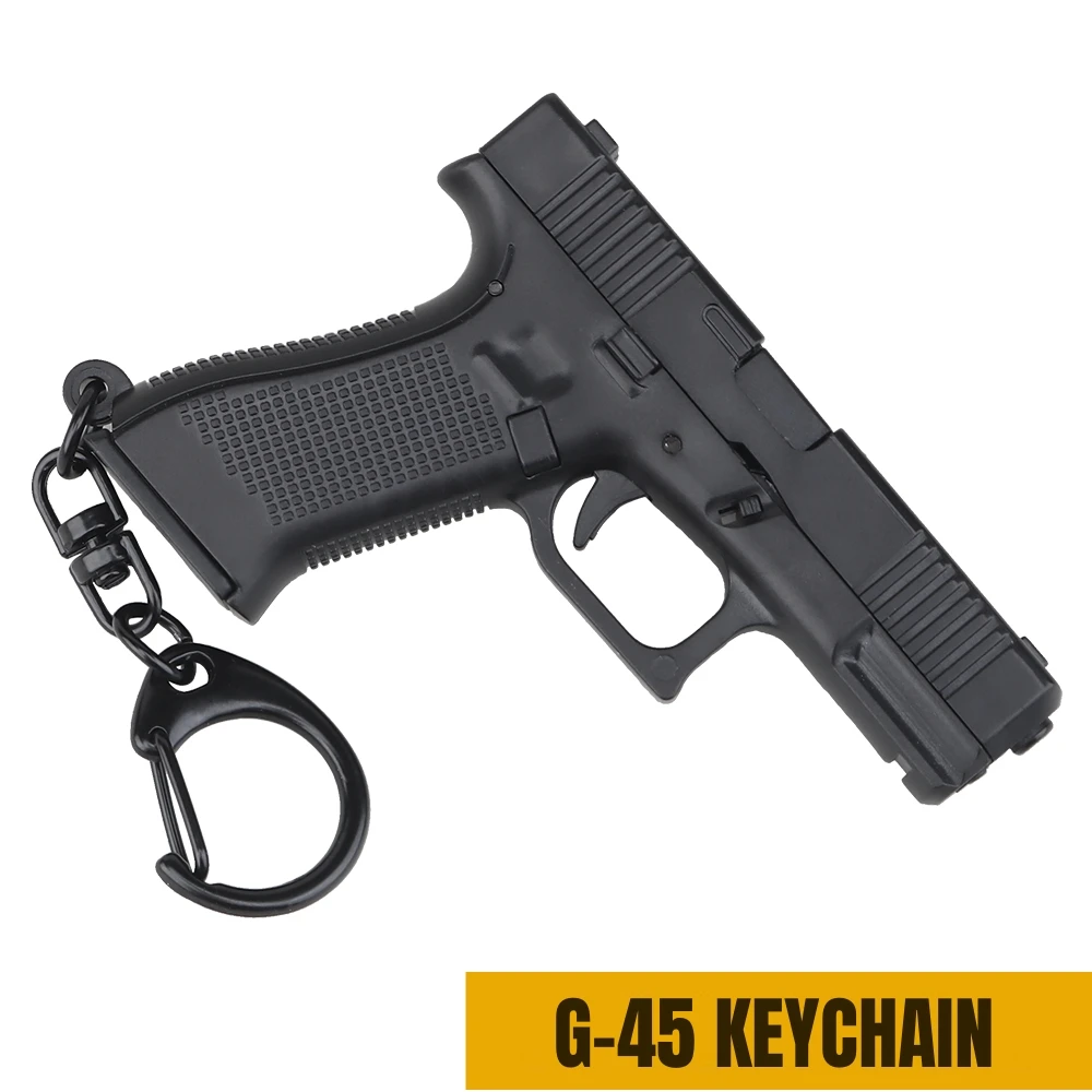 Glock G45 Black Mini Gun Keychain 1:4 Miniature Gun Shape Pistol Keyring Pendant Ornament Gift for Army Fan Model Collection
Glock G45 Black Mini Gun Keychain 1:4 Miniature Gun Shape Pistol Keyring Pendant Ornament Gift for Army Fan Model Collection
