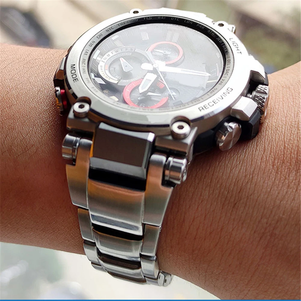 Stainless Steel Strap for Casio G-Shock MTG-B1000 Heart of Steel Men Solid Metal Replacement Band Bracelet Watch Accessories
Stainless Steel Strap for Casio G-Shock MTG-B1000 Heart of Steel Men Solid Metal Replacement Band Bracelet Watch Accessories