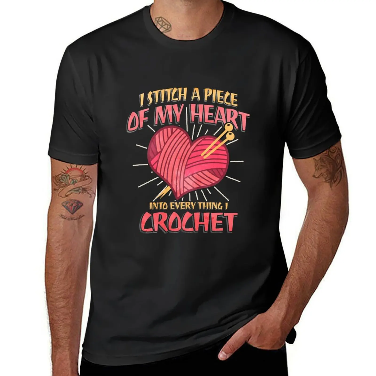 

crochet, crocheting, knitting, yarn T-Shirt quick drying aesthetic clothes blacks new edition mens workout shirts