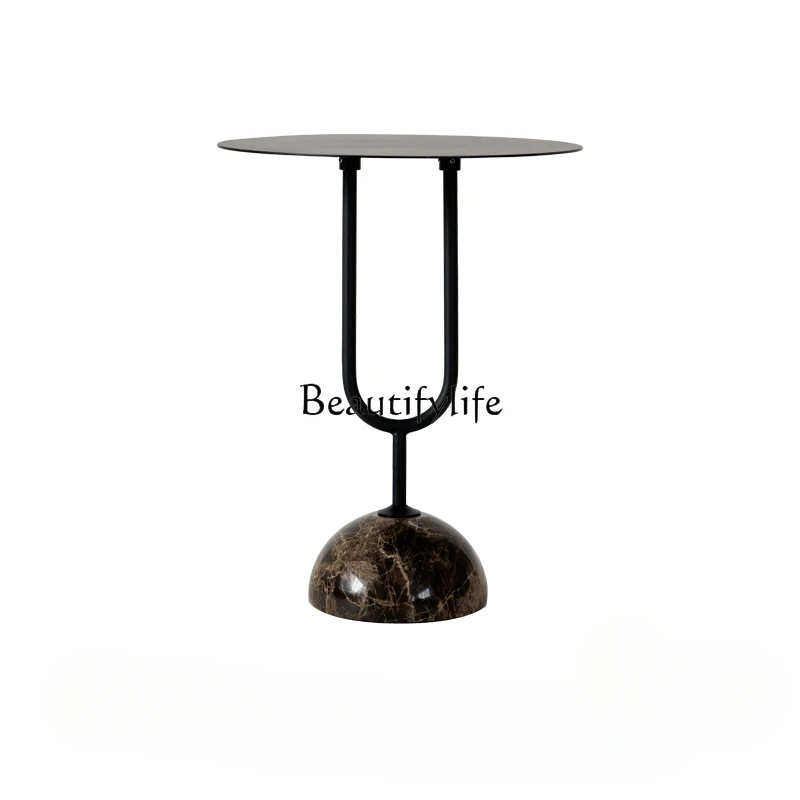 

Кофейный столик, минималистичный мраморный современный угловой столик для дивана из нержавеющей стали, скандинавский съемный зеркальный кофейный столик