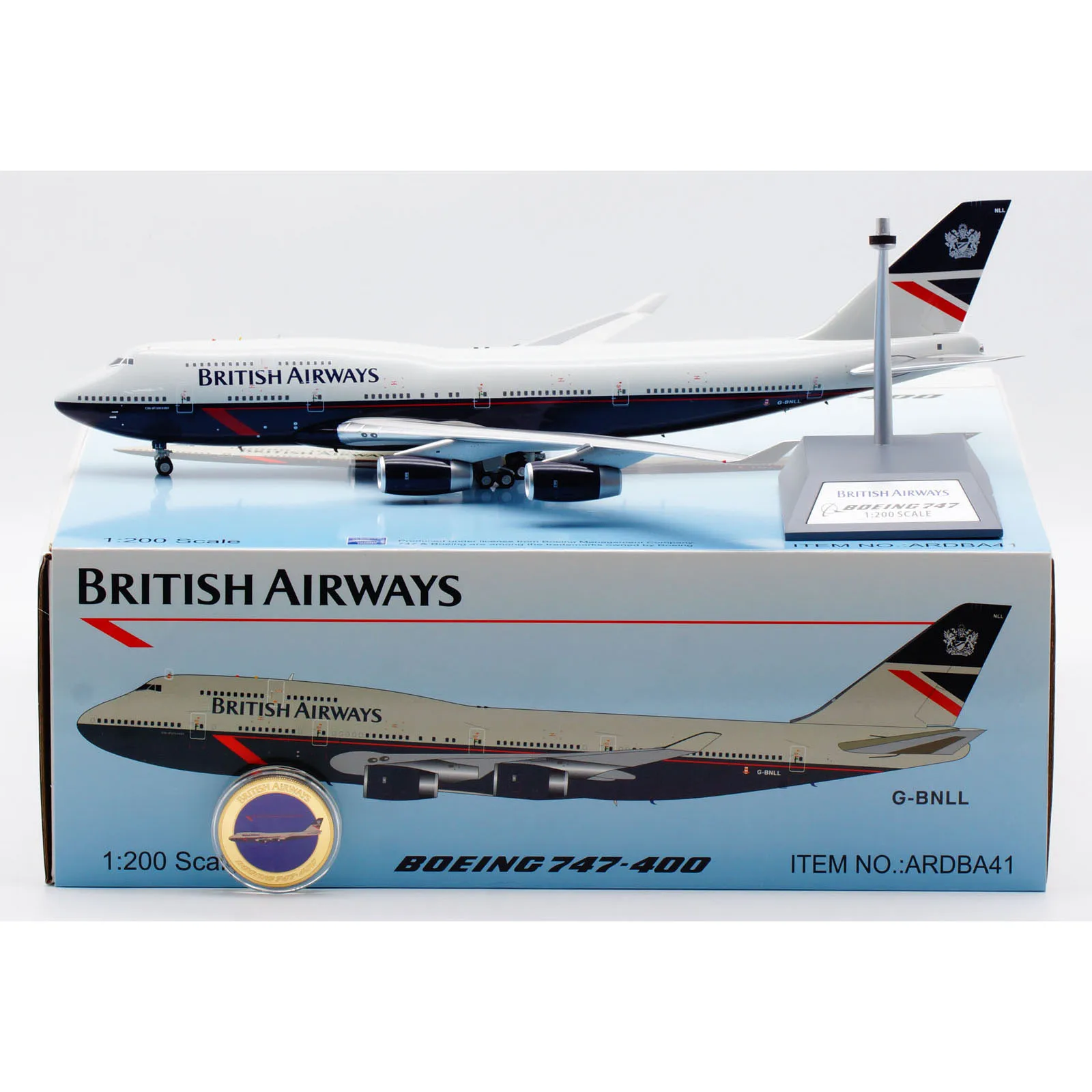 ARDBA41 Alloy Collectible Plane Gift ARD 1:200 British Airways Boeing B747-400 Diecast Aircraft Jet Model G-BNLL With Coin
ARDBA41 Alloy Collectible Plane Gift ARD 1:200 British Airways Boeing B747-400 Diecast Aircraft Jet Model G-BNLL With Coin
