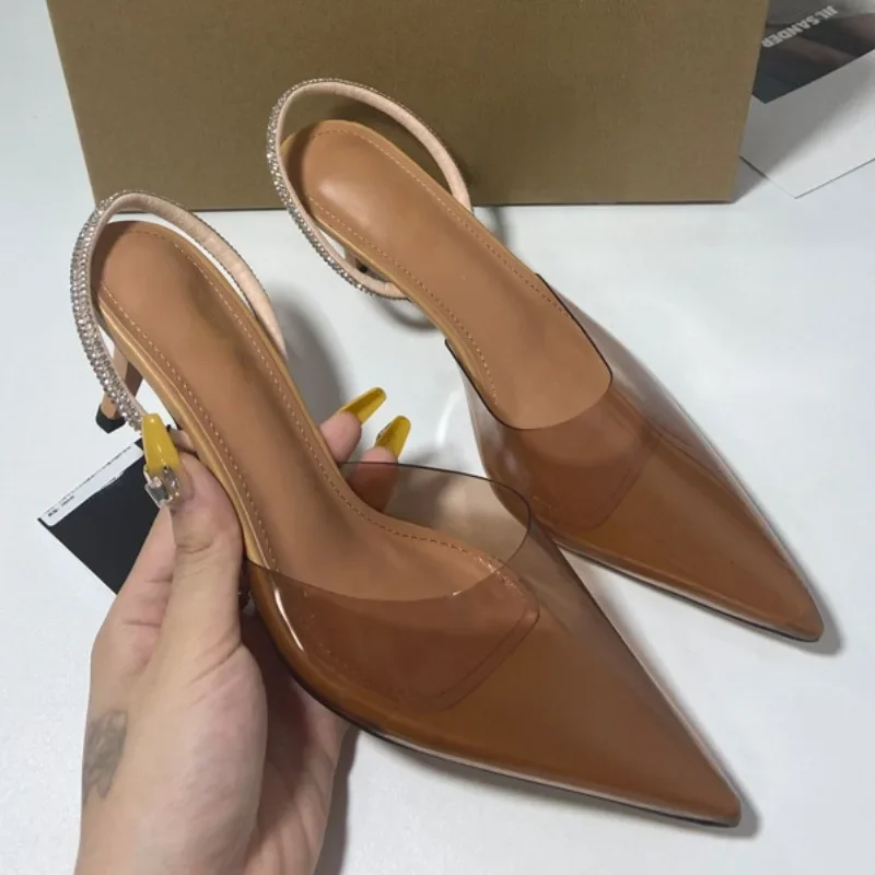 Transparent High Heel Sandals Woman Simple Barefoot Stilettos Shiny Diamond Back Strap Prom Elegant Chic Office Lady Party Shoes
Transparent High Heel Sandals Woman Simple Barefoot Stilettos Shiny Diamond Back Strap Prom Elegant Chic Office Lady Party Shoes