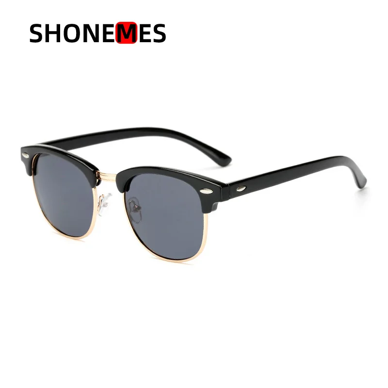 

ShoneMes Classic Polarized Sunglasses Retro Half Frame Driving Shades Outdoor UV400 Sun Glasses Black Red Silver for Men Women