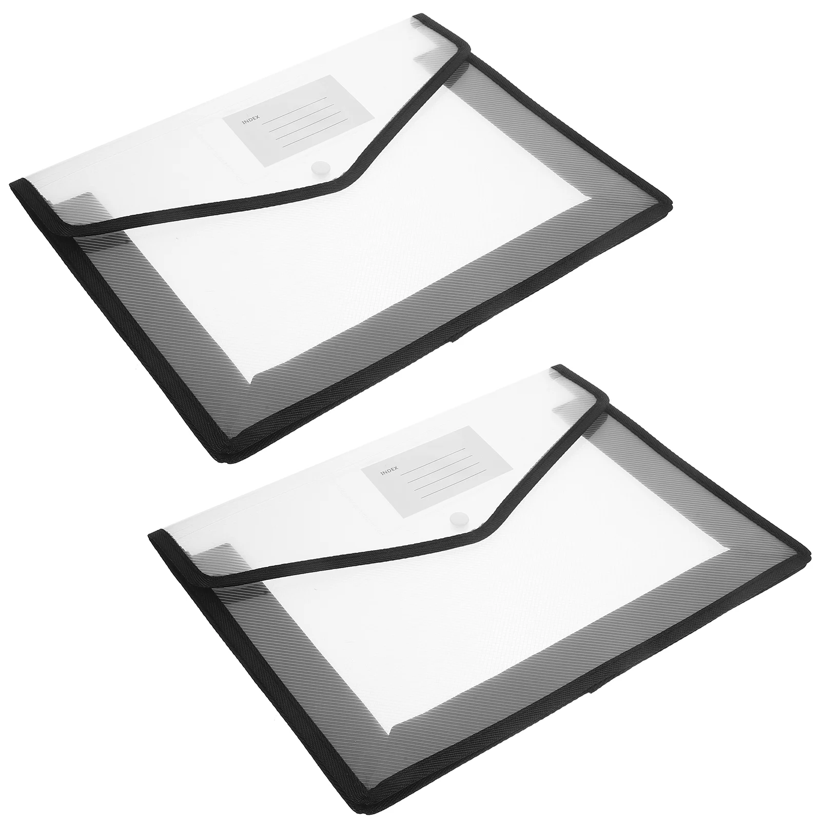 

2 Pcs A4pp Waterproof Snap Document Bag Documents Organizer Receipt Container File Folder Material Plastic Envelope