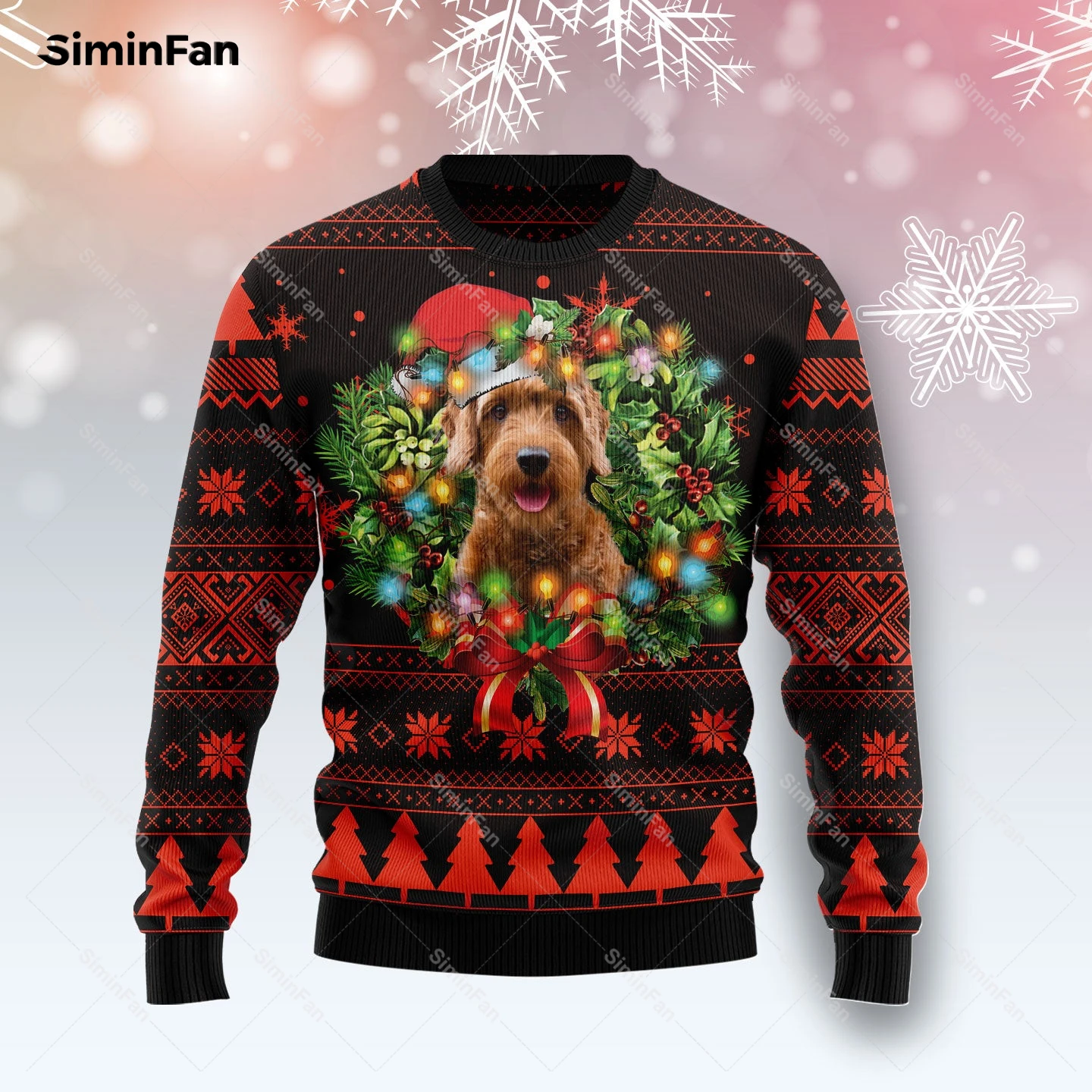 

Cute Goldendoodle Christmas Sweater 3D Printed Men Pullover Casual Sweatshirt Couple Long Sleeve Shirts Unisex Female Tops Coats