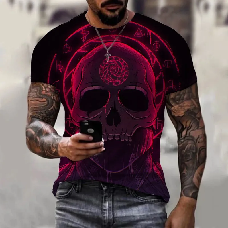 

Men's summer Crew Neck T shirt multielement Graphic 3D Print Casual Short Sleeve Print Vintage Fashion men Clothing