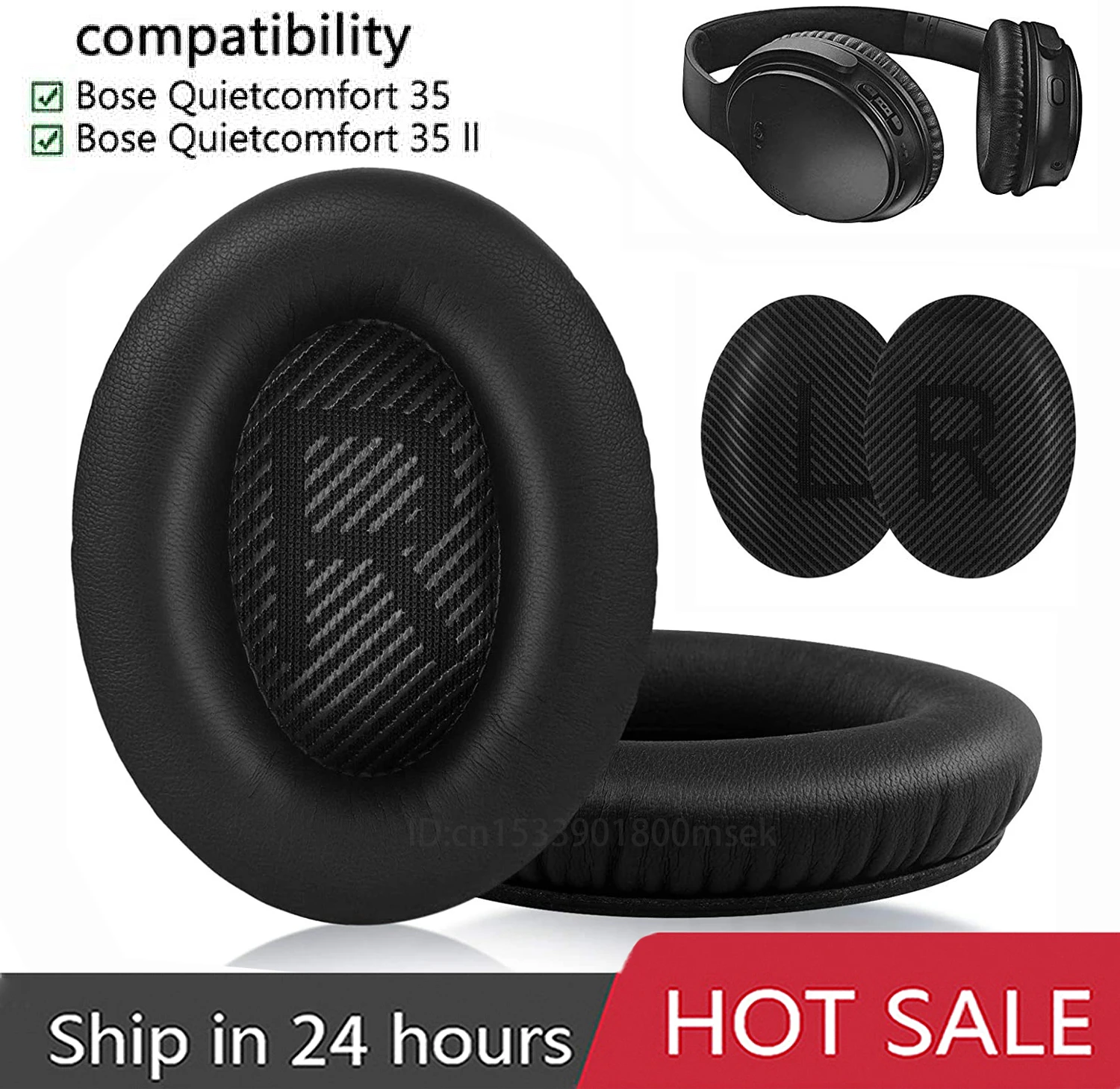 

Ear Pads for Bose Quietcomfort 35/QC35 ii/QC15/QC25/QC35/QC2/AE2/AE2i SoundLink SoundTrue Headphones Cushion earpads Replacement