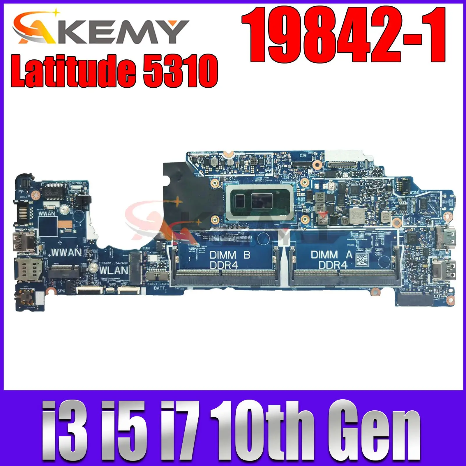 19842-1 For Dell Latitude 5310 Laptop Motherboard With i3-10110U i5-10210U 10310U i7-10610U CPU 100% Tested OK
19842-1 For Dell Latitude 5310 Laptop Motherboard With i3-10110U i5-10210U 10310U i7-10610U CPU 100% Tested OK