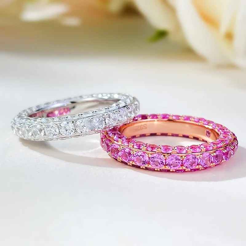 

Three sides full of diamonds single row women versatile ring girl march 8 gift souvenirs wedding gifts for guests party favors