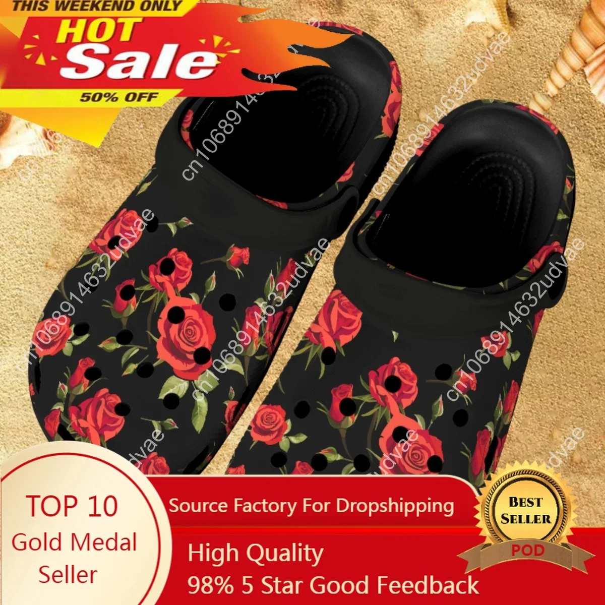 Red Rose Printing Comfortable Breathable Sandals Female Valentine's Day Anniversary Gift Fashion Casual Indoor Outdoor Slippers
Red Rose Printing Comfortable Breathable Sandals Female Valentine's Day Anniversary Gift Fashion Casual Indoor Outdoor Slippers