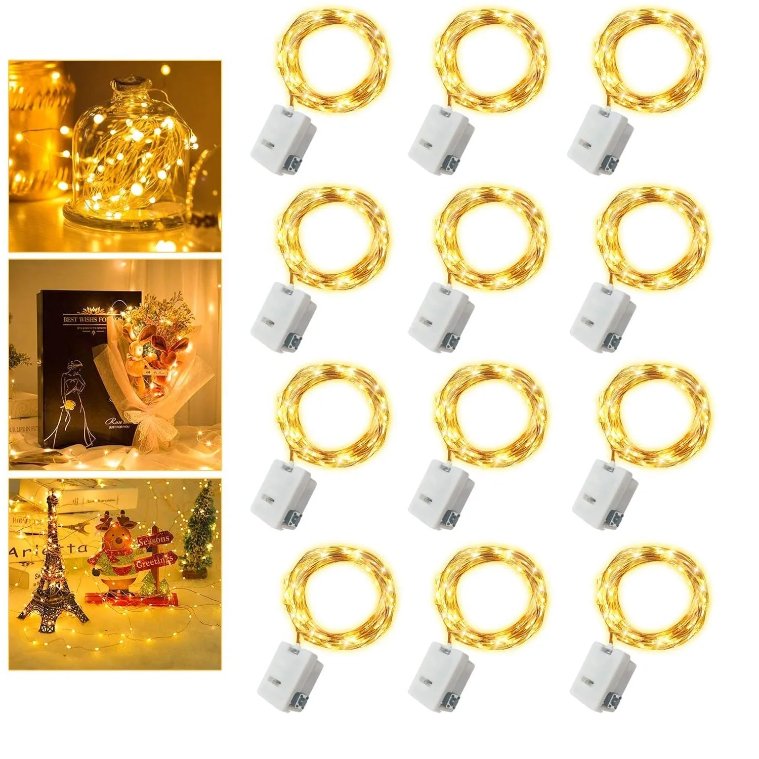 500Pcs Fairy Lights Battery Operated 3 Speed Modes 2M 20 LED Mini Waterproof String Twinkle Firefly Lights for Bottle, Flower
500Pcs Fairy Lights Battery Operated 3 Speed Modes 2M 20 LED Mini Waterproof String Twinkle Firefly Lights for Bottle, Flower