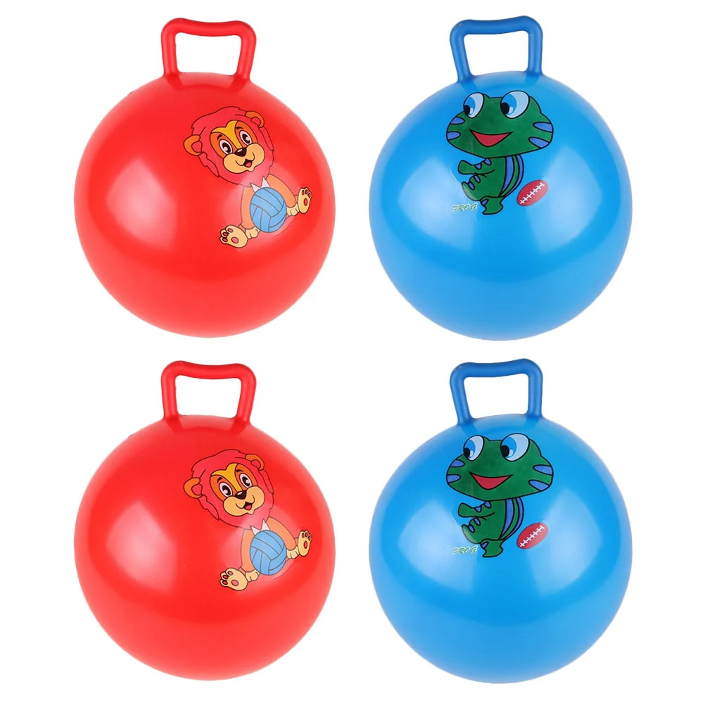 

4 Pcs Handle Racket Cartoon Balls Kids Toy Jumping For Children's Toys Inflatable Bouncy