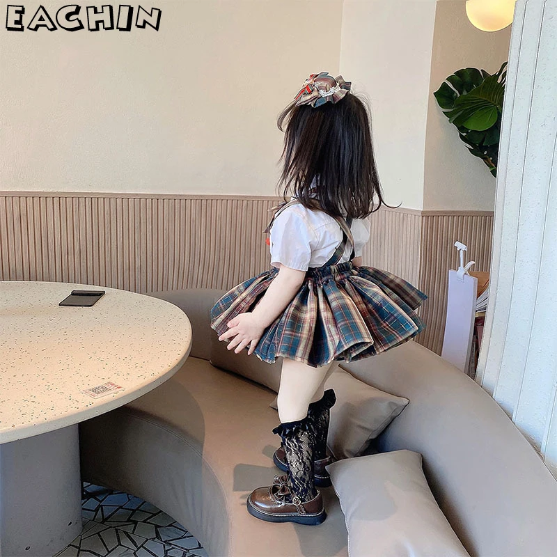 EACHIN Kids Cute Skirts Sets Baby Girls Fashion Plaid Tutu Skirts Child Strap Skirts Girls Sweet Bow +skirts+shorts+shirts Suits
EACHIN Kids Cute Skirts Sets Baby Girls Fashion Plaid Tutu Skirts Child Strap Skirts Girls Sweet Bow +skirts+shorts+shirts Suits
