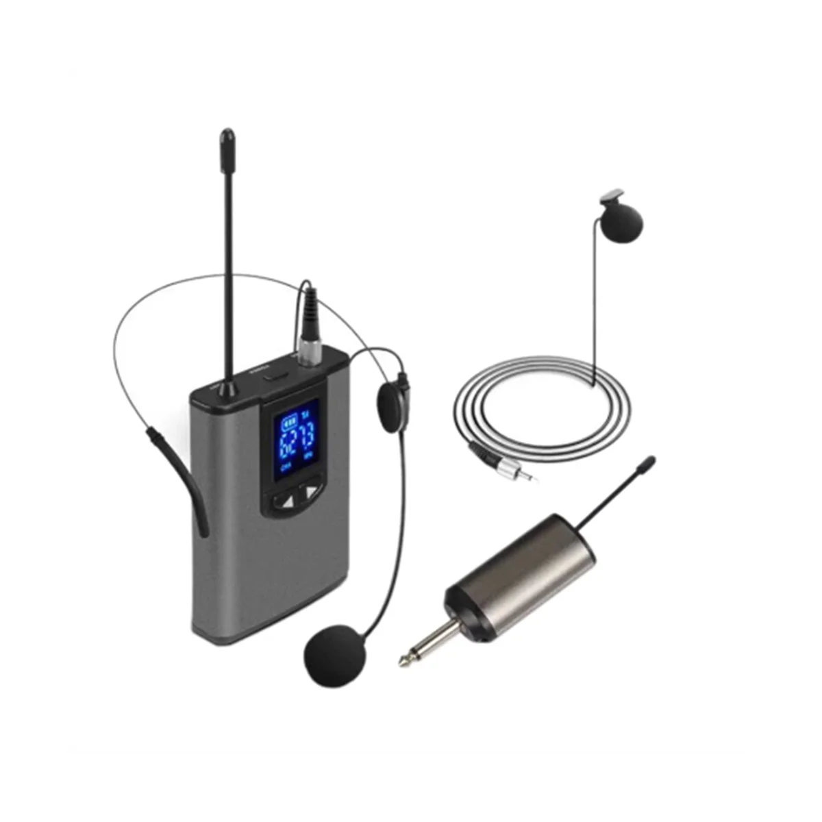 UHF Portable Wireless Headset/ Lavalier Lapel Microphone with Bodypack Transmitter and Receiver 1/4 Inch Output(A)
UHF Portable Wireless Headset/ Lavalier Lapel Microphone with Bodypack Transmitter and Receiver 1/4 Inch Output(A)