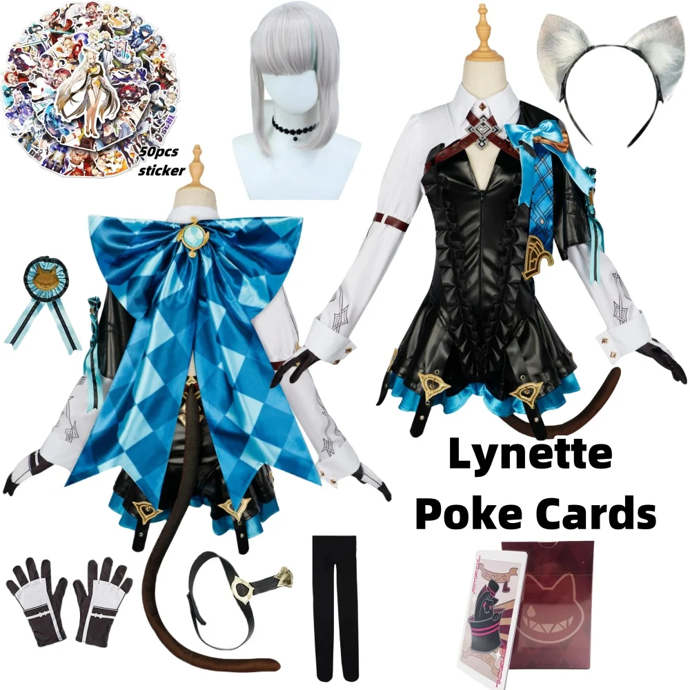 

Lynette Magician Cosplay Game Fontaine Hotel Bouffes d'ete Costume Wig Leather Costume Uniform Outfit Halloween Women Dress