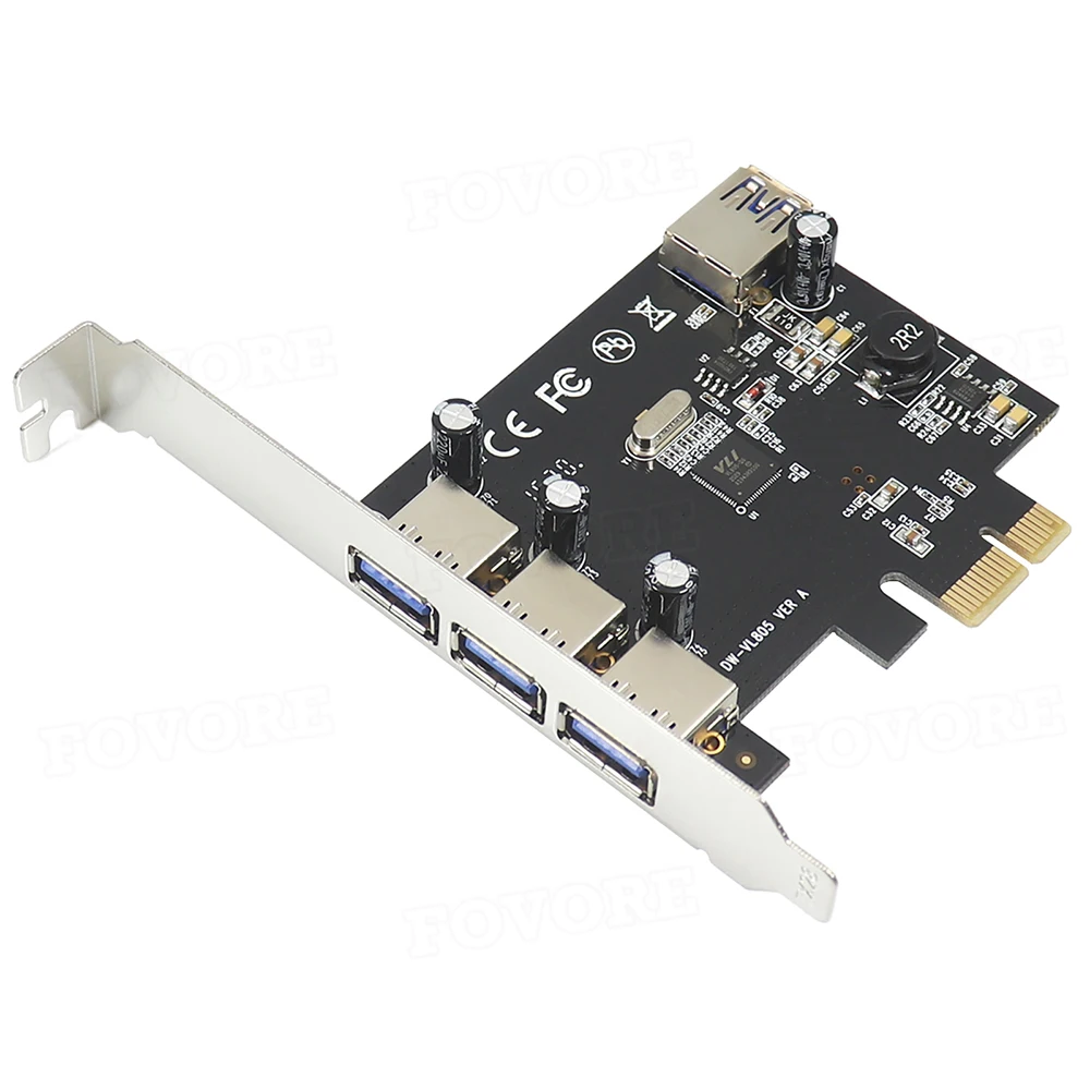 Generic 4 Ports USB 3 To PCIe Card PCI Express X1 USB 3.0 Expansion