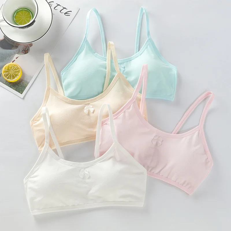 

Children Underwear Cotton Girls Bra Full Cup Seamless Puberty Girls Training Bras Breathable Teenage Girl Brassiere 8-14Years