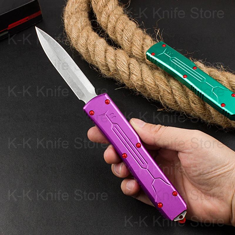 

Micro OTF Tech Knife UT85 Bounty Hunter Series D2 Steel 59-60HRC Hardness T6061 Aviation Aluminum Handle Outdoor Pocket Knife