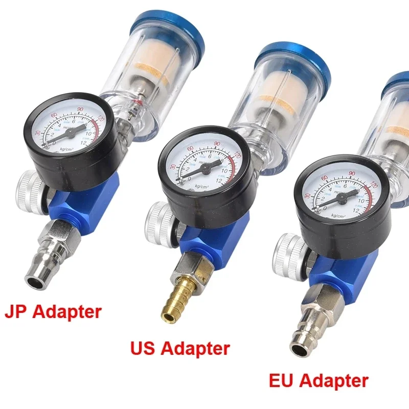 

Spray Gun Air Regulator Gauge In-line Oil Water Trap Filter Separator JP/EU/US Adapter Pneumatic Tools For Airbrush