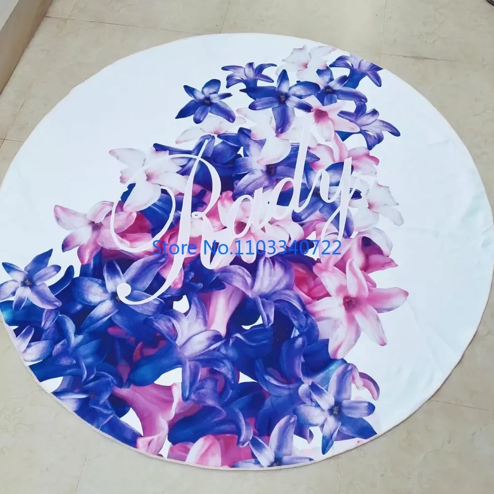 

New Rady Polish Flowers 150cm Round Beach Towels 3D Printed Bath Towels Microfiber Swimming Towel Decor for Adults Kids Gift