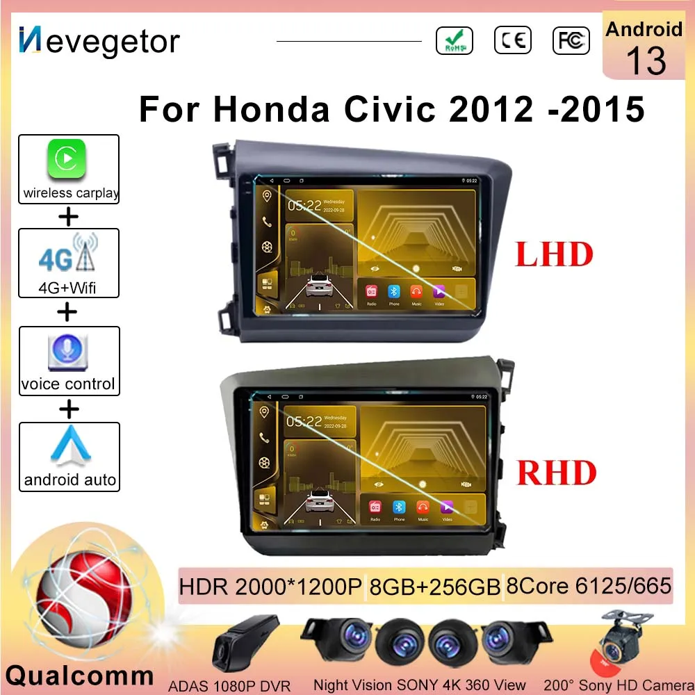 Android 13 Qualcomm для Honda Civic 2012 2013 2014 2015 RHD LHD Автомагнитола мультимедийный видеоплеер GPS-навигация DVD NO 2 Din BT
Android 13 Qualcomm для Honda Civic 2012 2013 2014 2015 RHD LHD Автомагнитола мультимедийный видеоплеер GPS-навигация DVD NO 2 Din BT