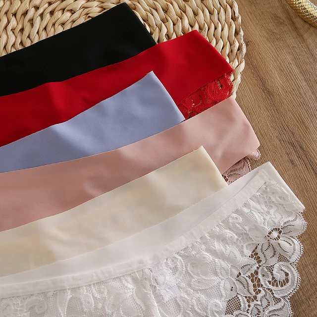 WarmSteps-Culotte en dentelle sans couture pour femme, sous-vêtement sexy, couleur unie, style brésilien, plus riche que la culotte taille basse 2