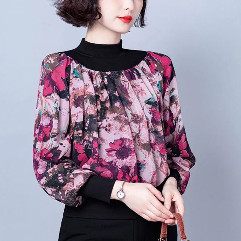2023 NEW Autumn AND Winter High Neck Panel Fashion Printing Loose Size Versatile Plus Fleece Reduced Age Chiffon Women's Shirt
2023 NEW Autumn AND Winter High Neck Panel Fashion Printing Loose Size Versatile Plus Fleece Reduced Age Chiffon Women's Shirt