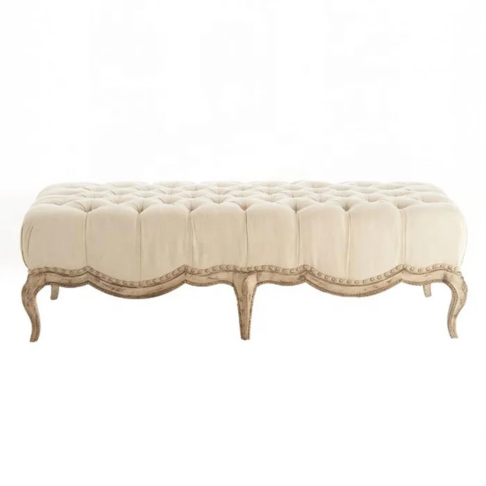 Hot Selling Custom French Antique Bedroom White Fabric Wooden Tufted Ottoman Bed Stool Bench
Hot Selling Custom French Antique Bedroom White Fabric Wooden Tufted Ottoman Bed Stool Bench