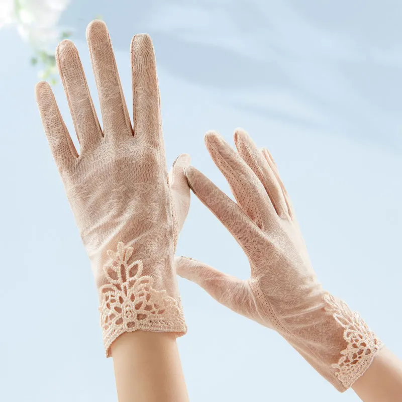

Sunscreen gloves non-slip lace ice silk gloves sexy female thin section summer UV touch screen driving long gloves 파티 장갑