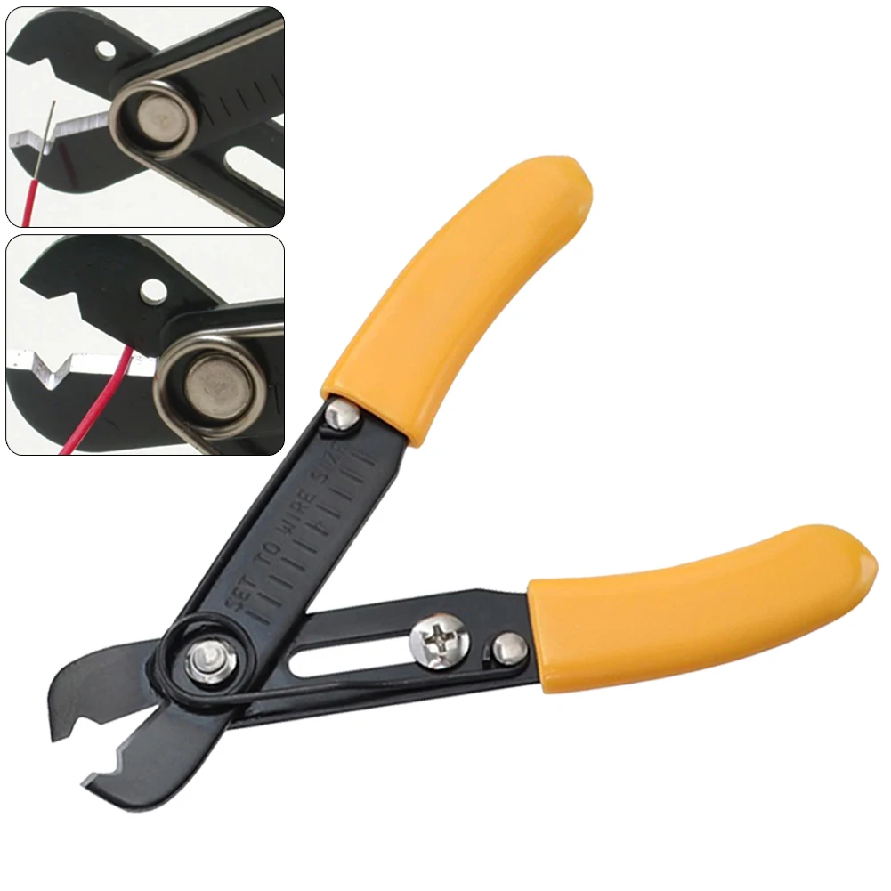 Metal&Plastic Adjustable Mini Wire Stripper 130mm Electrical Wire Cable Single Hole Flush Pliers Hand Tool For Electronics
Metal&Plastic Adjustable Mini Wire Stripper 130mm Electrical Wire Cable Single Hole Flush Pliers Hand Tool For Electronics