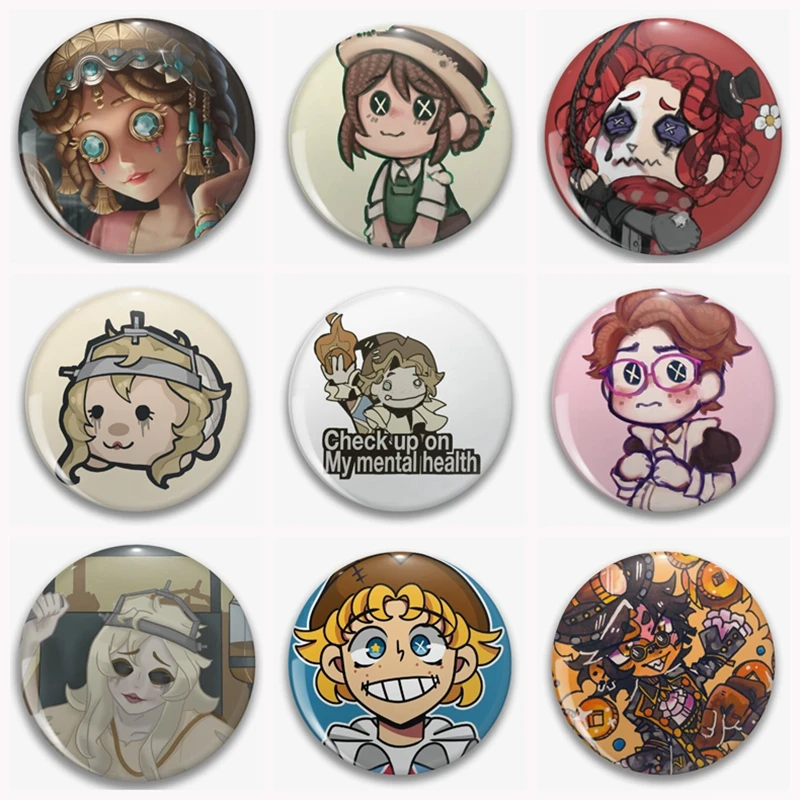 

Cute Game Identity V Anime Button Pin Cartoon Character Brooch Badge Backpack Accessories Game Lover Gift Fans Collect 58mm